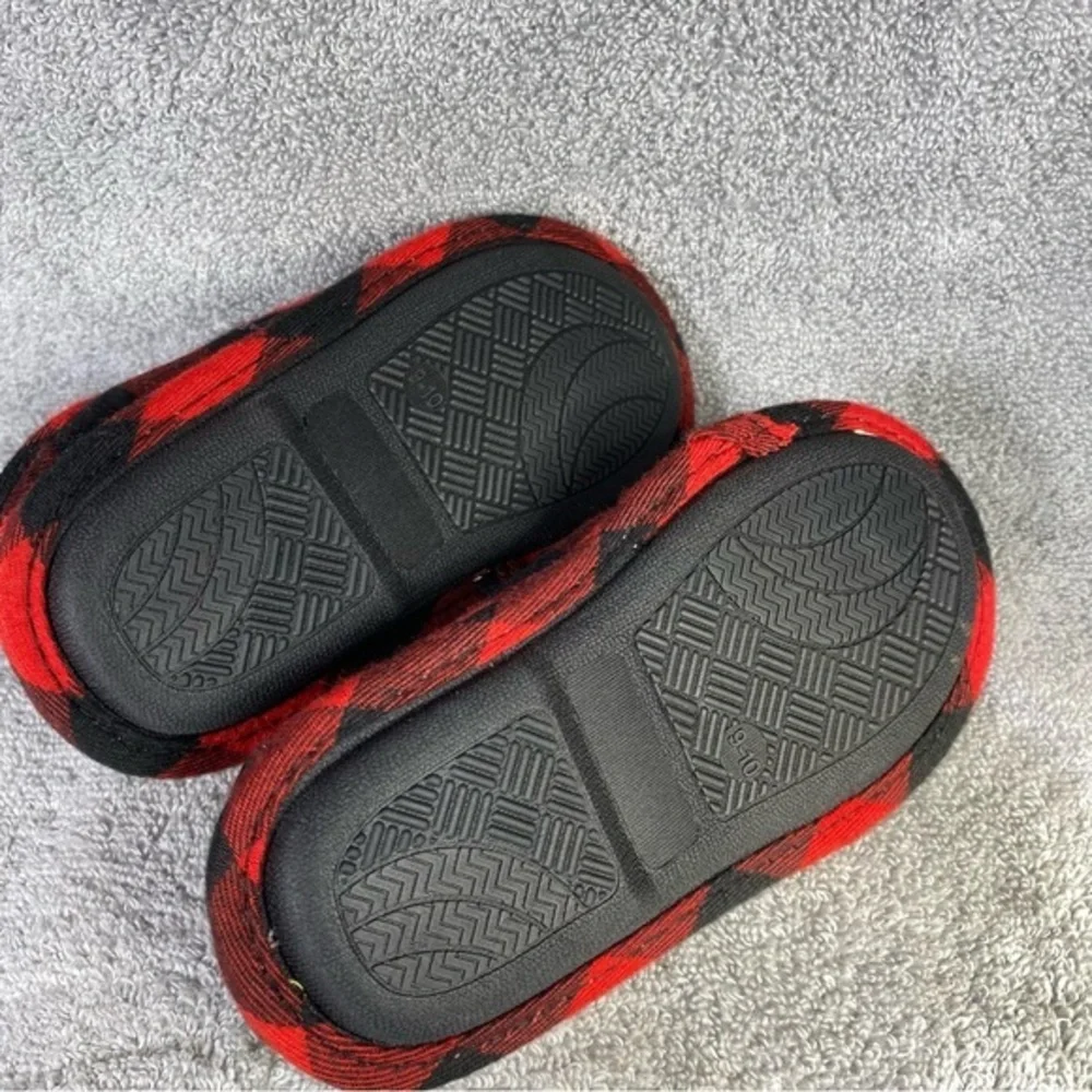 Holiday Times Toddler‎ Slippers Plaid Size 9-10 New With Tags Slip On